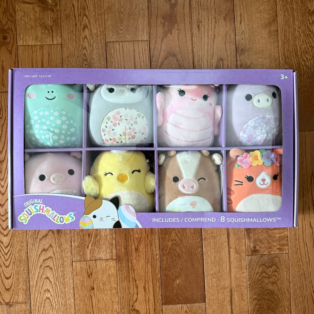 Sealed box of 8 squishmallows, spring theme